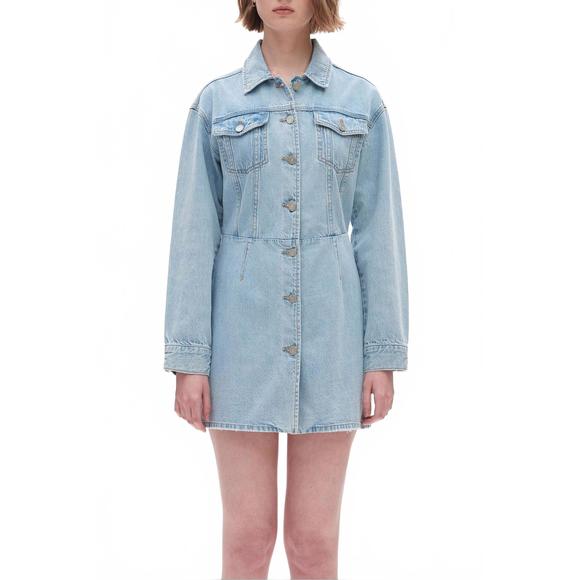 NEW BAYEAS denim mini dress in blue - Picture 2 of 7